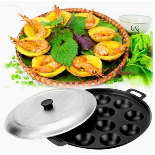 Khuôn Làm Bánh Khọt 10 Lỗ Huỳnh Anh ( Không có tay cầm)