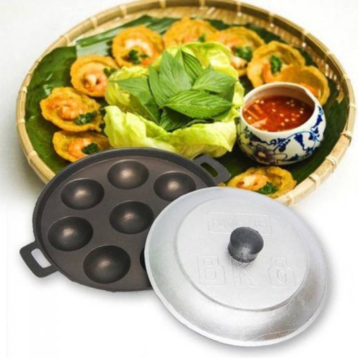 Khuôn Làm Bánh Khọt 8 Lỗ Huỳnh Anh (Không có tay cầm)